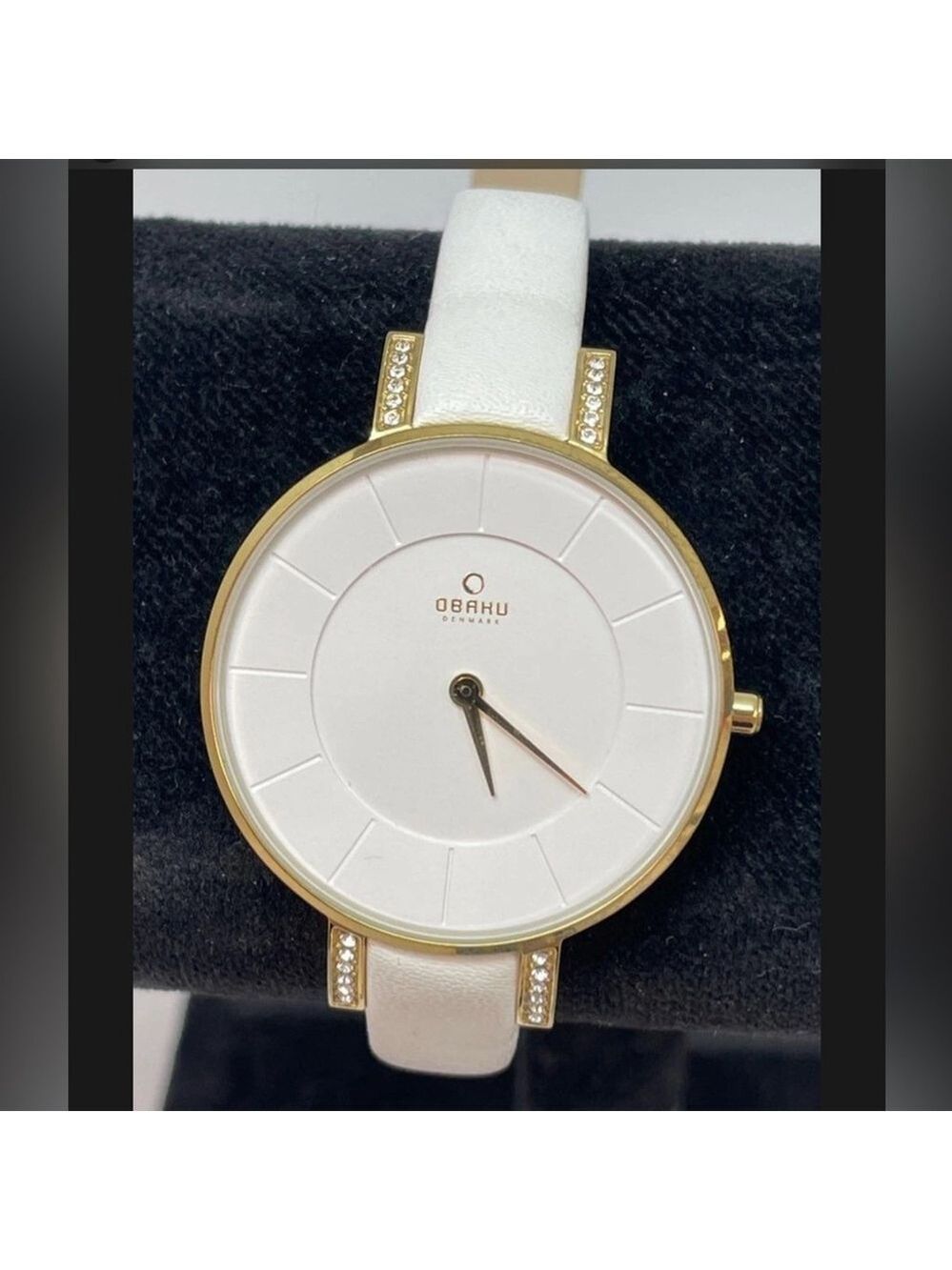 OBAHU V158LECIRW Watch Stainless Zirconia With Leather Noble 1484